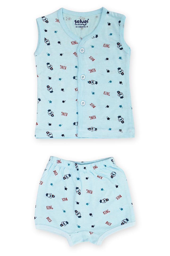 Selvas Infants Unisex front open sleeveless top with shorts - 223