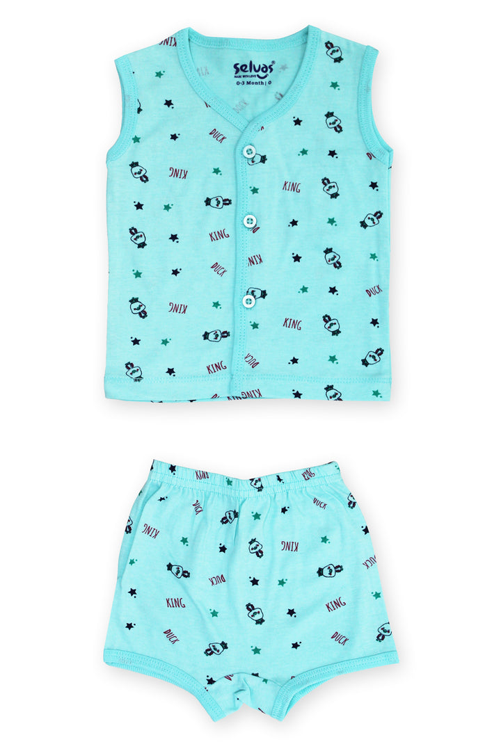 Selvas Infants Unisex front open sleeveless top with shorts - 223