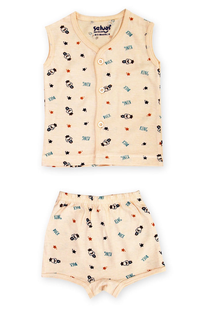 Selvas Infants Unisex front open sleeveless top with shorts - 223