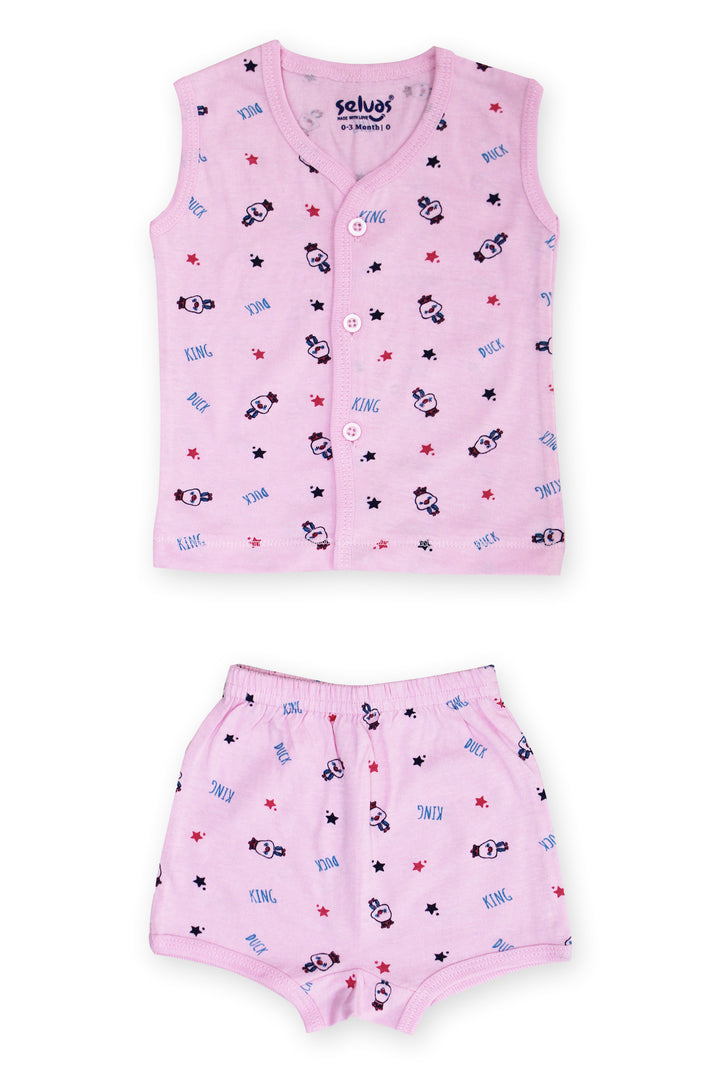 Selvas Infants Unisex front open sleeveless top with shorts - 223