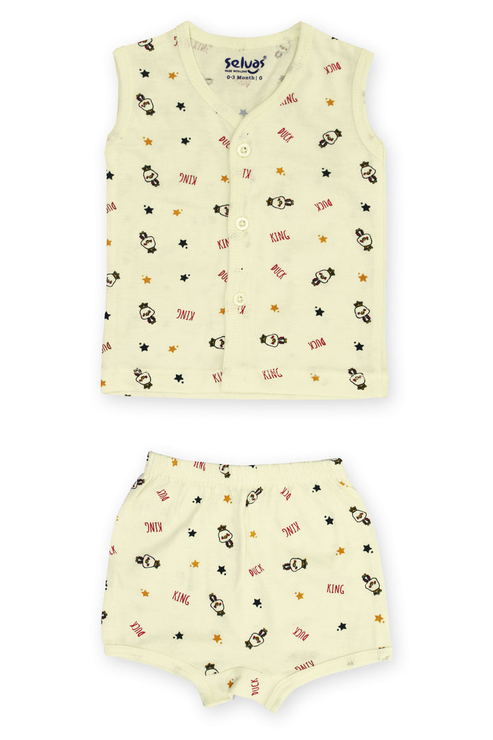 Selvas Infants Unisex front open sleeveless top with shorts - 223